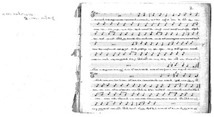 manuscript of syriac chants in staff notation